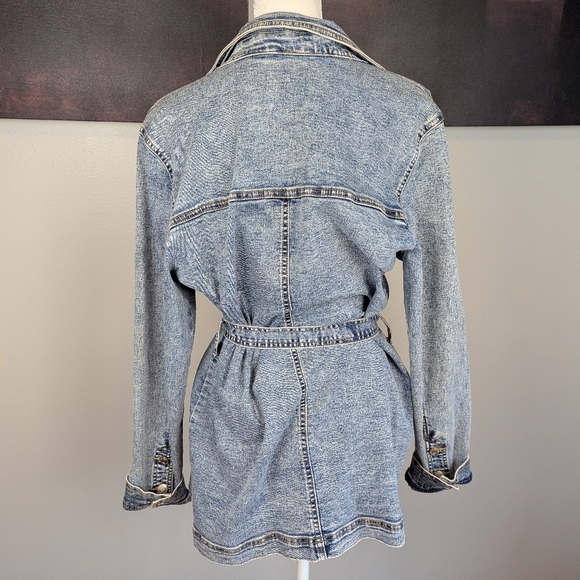 Jean jacket with waist tie - Picture 4 of 7